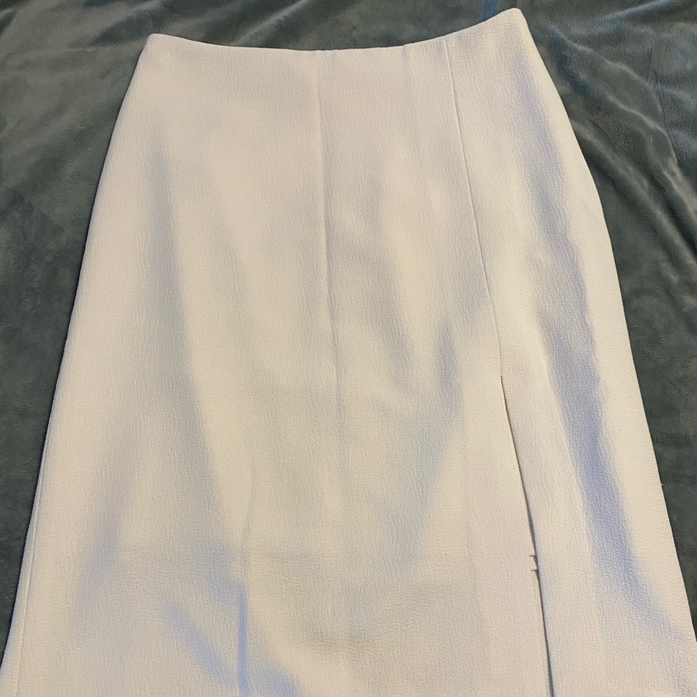 White knee length skirt